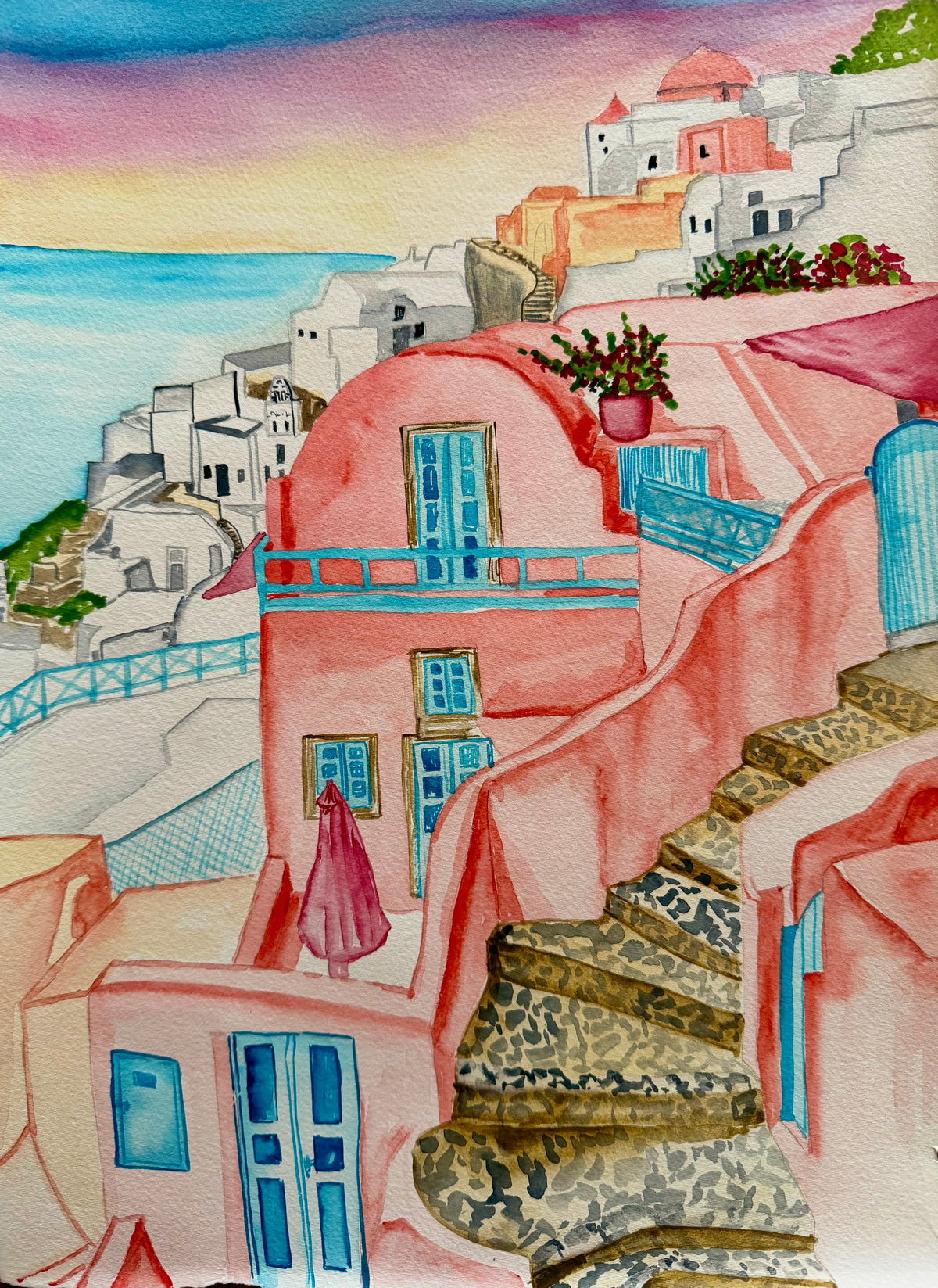 Custom Wedding Venue Watercolor Painting – Destination Architecture Art