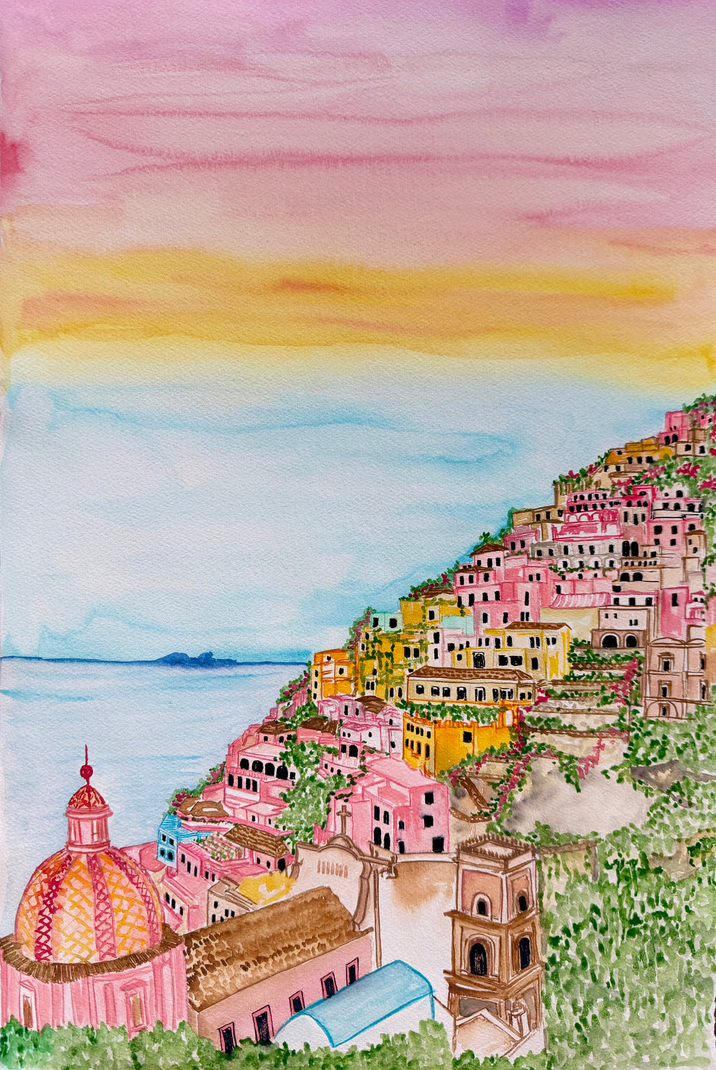 Custom Wedding Venue Watercolor Painting – Destination Architecture Art