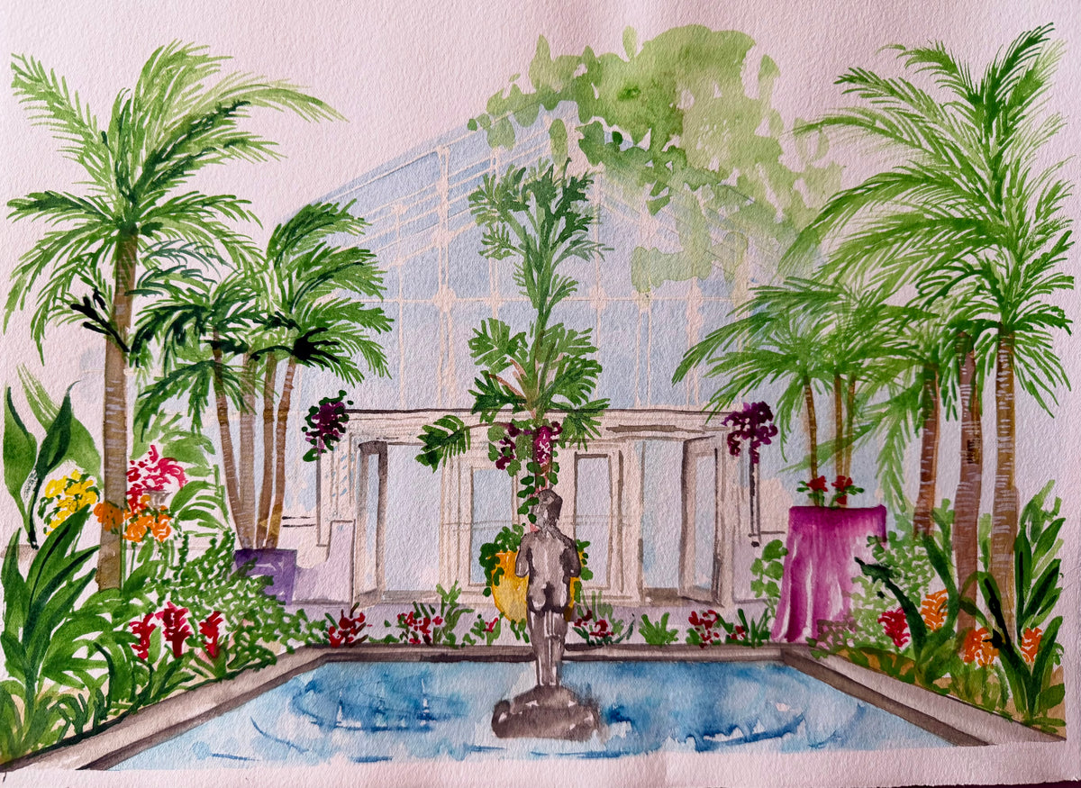 Custom Wedding Venue Watercolor Painting – Destination Architecture Art
