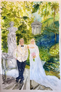 Custom Couple Watercolor Painting – Fine Art Wedding Portrait