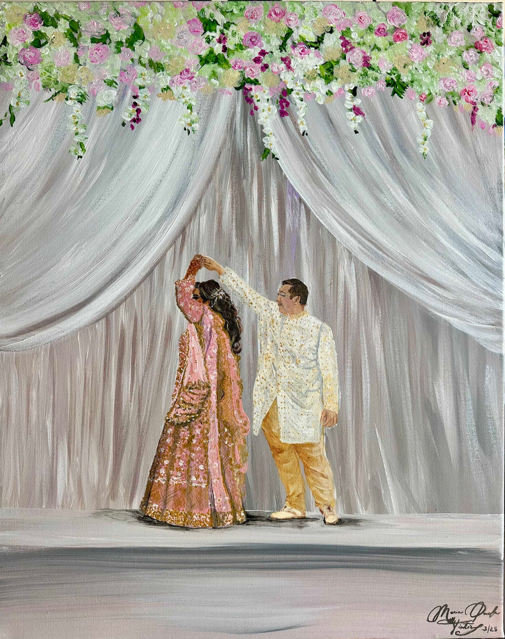 Custom Couple Wedding Painting – Fine Art Canvas Artwork