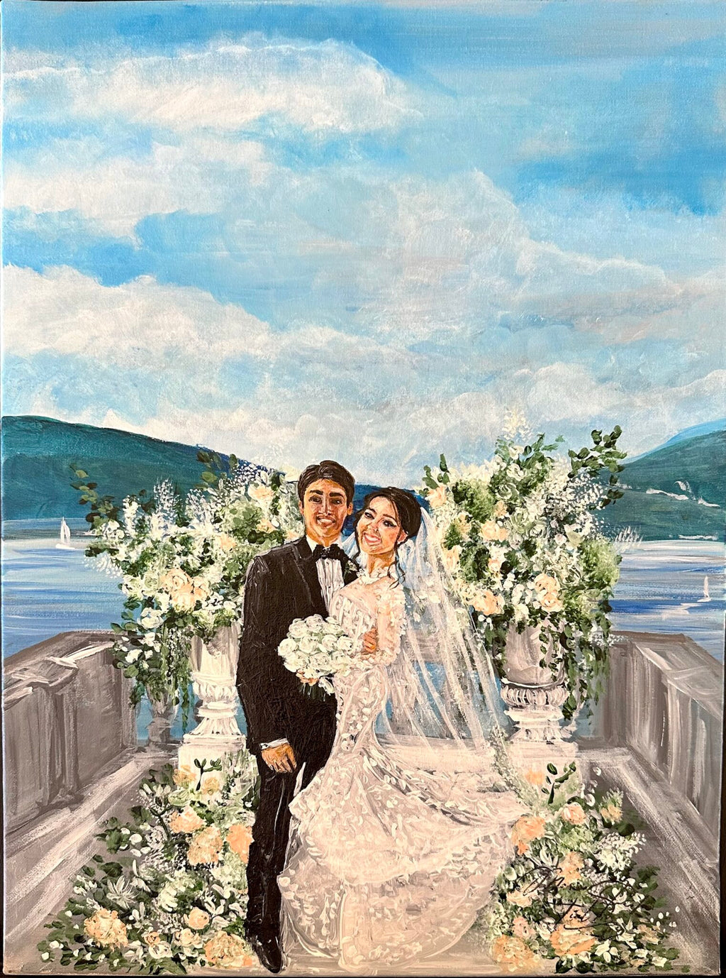 Custom Couple Wedding Painting – Fine Art Canvas Artwork